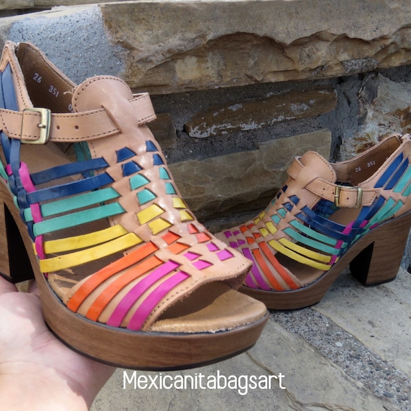 Margarita Mexican wedges//High heel huarache sandal//Mexican huarache//Mexican wedge sandal//Mexican heels//Huarache mexicano//Mexican sanda
