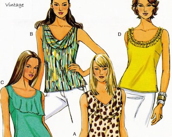 Butterick B5493 Sewing Pattern, Misses' Tops ~ Fitted Tops with Neckline Variations Easy Pattern, Size 8-14, ©2010, UNCUT