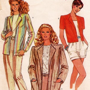 Vogue 7986 Vintage Sewing Pattern, Misses&#39; Jacket with Sleeve and Length Variations Sewing Pattern Size 12, ©1980s, UNCUT