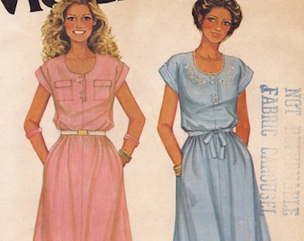 McCall's 6548 Vintage Sewing Pattern, Misses' Pullover Dress Sewing Pattern, McCall's Quick & Easy Dress Size 8, ©1979