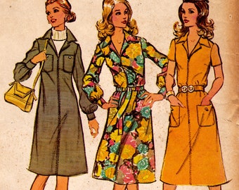 McCall's 3445 Vintage Sewing Pattern, Misses' Dress with Sleeve Variations, Recommended for Knits Sewing Pattern, Size 18, ©1972