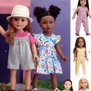 Simplicity S9500 Crafts Sewing Pattern, Doll Clothes ~ Jumpsuit, Tops, Pants, Dresses, Romper & Shorts for 18&quot; Dolls, ©2022, UNCUT