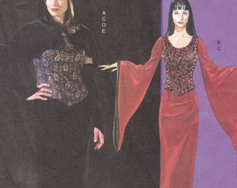 McCall's M4549 Misses' Goth Costume Sewing Pattern ~ Gothic Medieval Princess, Floor Length with Back Lacing Closing, Size 14-20, ©2004