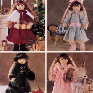 McCall&#39;s 7934 Crafts Pattern, Doll Clothes ~ Betsy McCall Winter Holiday Wardrobe for 18&quot; Dolls ©1995, UNCUT