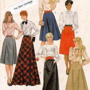 McCall&#39;s 8222 Vintage Sewing Pattern, Misses&#39; Skirts in Two Lengths with Variations Sewing Pattern, Size 10, ©1982, UNCUT