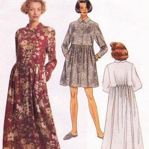 McCall&#39;s 7913 Vintage Sewing Pattern, Misses&#39; Dress, Loose Fitting, Front Button Dress Sewing Pattern, Size 8-12 ©1995, UNCUT