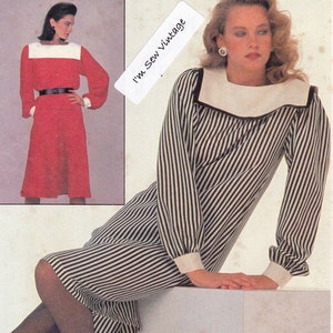 McCall&#39;s 8373 Vintage Sewing Pattern, Misses&#39; Dress or Top and Skirt Sewing Pattern, Pullover Dress Pattern Size 10-12-14 ©1983, UNCUT