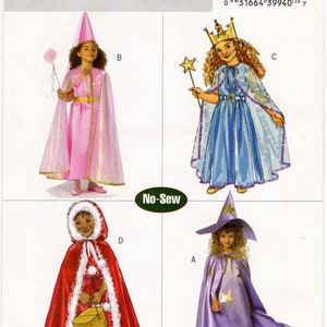 Butterick B4631 Girls&#39; Costumes Pattern, No-Sewing Required to Create Princess, Fairy, Witch & Red Riding Hood Costumes, ©2005, UNCUT