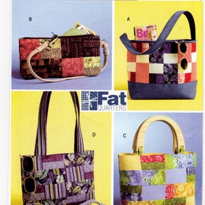 Butterick B4561 Accessories Sewing Pattern ~ Fat Quarters Handbags & Tote Bags, Patterns and Instructions for Four (4) Bags, ©2005, UNCUT