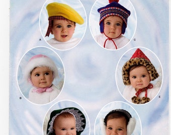 Simplicity 3537 Sewing Pattern, Babies' and Toddlers' Hats ~ Six (6) Styles Sewing Pattern, Size XS - L, ©2007, UNCUT