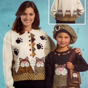 McCall&#39;s M5018 Crafts Pattern, Kitty Appliques Plus Beret, Purse and More Sewing Pattern, ©2005, UNCUT