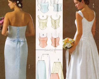 Butterick B4452 Sewing Pattern, Misses&#39; Special Occasion Tops and Skirts, Bride or Bridesmaid Gown Sewing Pattern, ©2005, UNCUT