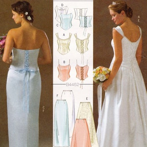 Butterick B4452 Sewing Pattern, Misses&#39; Special Occasion Tops and Skirts, Bride or Bridesmaid Gown Sewing Pattern, ©2005, UNCUT