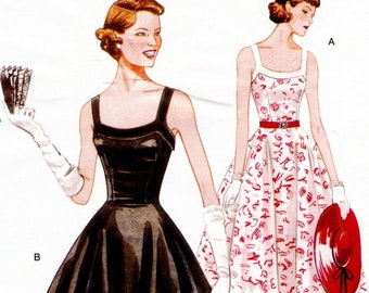 Vogue 2902 Sewing Pattern, Misses'/Miss Petite Dress 'Original 1952 Design' Vintage Style Dress Sewing Pattern, Size 6-10, ©2006, UNCUT