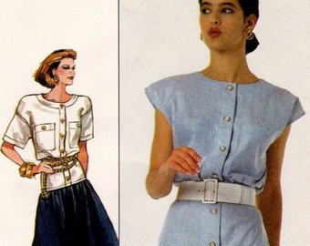 Simplicity 8616 Vintage Sewing Pattern, Misses' Dress in Two Lengths Sewing Pattern, Size 10-14, ©1988, UNCUT
