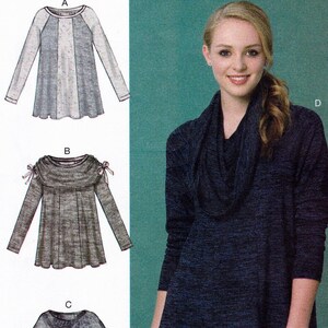 McCall&#39;s M7435 Sewing Pattern, Misses&#39; Tops ~ Loose-fitting Pullover Tops with Neckline & Hemline Variations, Size XS-M, ©2016