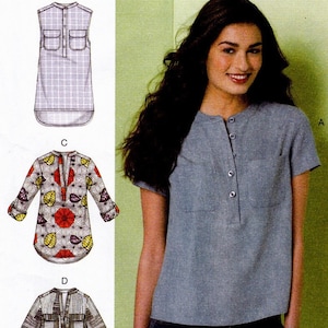 McCall&#39;s M7360 Sewing Pattern, Misses&#39; Tops ~ Loose-fitting Pullover Tops with Sleeve & Hemline Variations, Size 6-12, ©2016