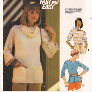Butterick 4922 Vintage Sewing Pattern, Misses&#39; Tops ~ Pullover Tops for Knits Sewing Pattern, Size 20, ©1975, UNCUT