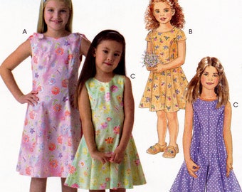 McCall's M4433 Sewing Pattern, Girls' Dresses and Jumpsuit Sewing Pattern, Size 10 - 14, ©2004, UNCUT