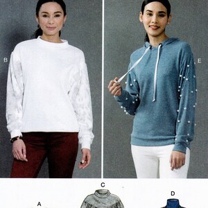 McCall&#39;s M7839 Sewing Pattern, Misses&#39; Tops ~ Pullover Tops with Sleeve, Neckline & Hemline Variations, Size XS-M, ©2018, UNCUT