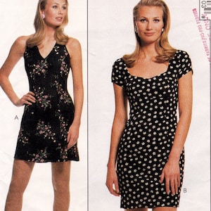 McCall&#39;s 8190 Vintage Sewing Pattern, Misses&#39; Lined Dresses, &#39;Laundry by Shelli Segal&#39; Dresses Sewing Pattern, Size 10-14 ©1996, UNCUT