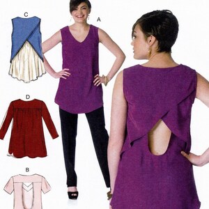 McCall&#39;s M7191 Sewing Pattern, Misses&#39; Tops ~ Semi-fitted Pullover Tops with Back, Sleeve & Hemline Variations, Size 6-14, ©2015