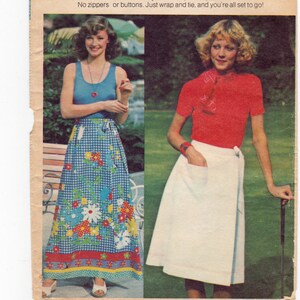 Butterick 4185 Vintage Sewing Pattern, Misses&#39; Skirt ~ Wrap and Go Cross Grain Skirt Easy Sewing Pattern, Size M, ©1970s, UNCUT