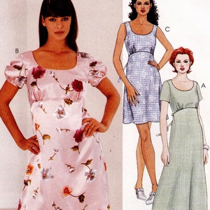 McCall's 8100 Vintage Sewing Pattern, Misses' Dress in Two Lengths ~ High Waist Pullover Dress, Easy Sewing Pattern, Size 4-8, ©1996, UNCUT