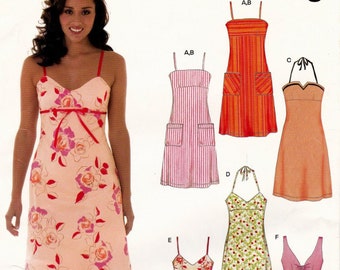 New Look 6459 Sewing Pattern, Misses' Sleeveless Dresses with Variations Sewing Pattern, Size 8-18, ©2005, UNCUT