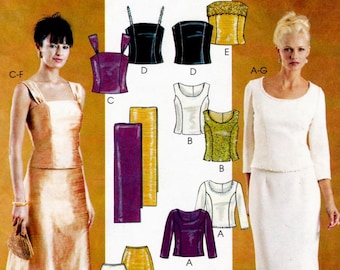 McCall's 3436 Sewing Pattern, Misses' Special Occasion Dress ~ Lined Tops, Skirts & Stole 'Evening Elegance' Pattern, Size 6-10 ©2001, UNCUT