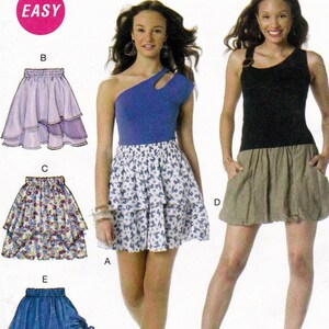 McCall&#39;s M6327 Sewing Pattern, Misses&#39; Skirts ~ Pull-on, Loose-Fitting Skirts with Variations, Size 14-22, ©2011, UNCUT