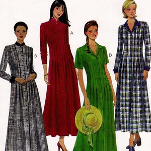 McCall&#39;s 9517 Vintage Sewing Pattern ~ Misses&#39; Long Dress, Button Front with Long or Short Sleeves Sewing Pattern, Size 6-10, ©1998, UNCUT