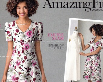 Simplicity 2247 Sewing Pattern, Misses' Dress with Sleeve Variations 'Amazing Fit' Collection Sewing Pattern, Size 10-18, ©2014, UNCUT