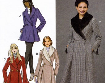 Butterick B6604 Sewing Pattern, Misses' Jacket and Coat ~ Button Front with Sleeve & Length Variations, Size 6-14, ©2018, UNCUT