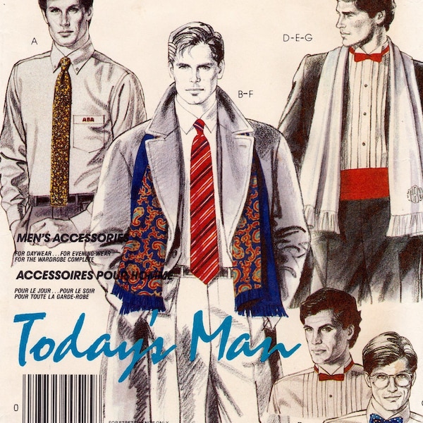 McCall's 2241 Crafts Sewing Pattern ~ Men's Accessory Package, Cummerbund, Ties & Scarf 'Today's Man' Sewing Pattern, ©1985, UNCUT
