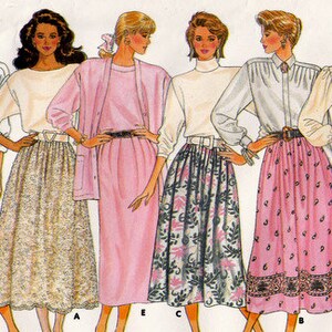 Butterick 5736 Vintage Sewing Pattern, Misses&#39; Skirts ~ Straight, A-Line or Slightly Flared Skirts Sewing Pattern, Size 14-18, ©1987, UNCUT