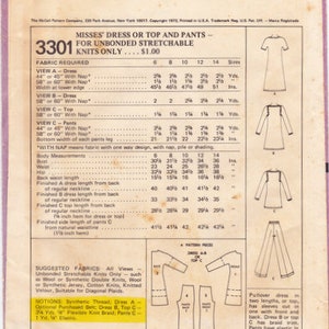 Mccall's 3301 Vintage Sewing Pattern Misses' Dress or - Etsy
