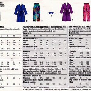 Simplicity 2746 Sewing Pattern Girls' Pants Robe and Eye - Etsy