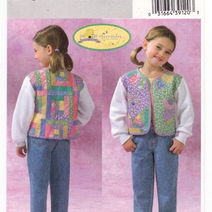 May include: A sewing pattern for a child's vest, with two different designs. The pattern is from Butterick and is for sizes 2-3, 3-4, and 4-5. The pattern number is B4380.