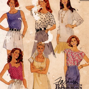 McCall&#39;s 7103 Vintage Sewing Pattern, Misses&#39; Tunics & Tops with Sleeve and Neckline Variations Sewing Pattern, Size S-L, ©1994, UNCUT