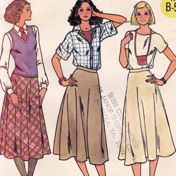 Butterick 6116 Vintage Sewing Pattern, Misses' Skirt ~ Marie Osmond Sews Super Quick Skirt Sewing Pattern, Size 24 - 26 1/2, ©1978