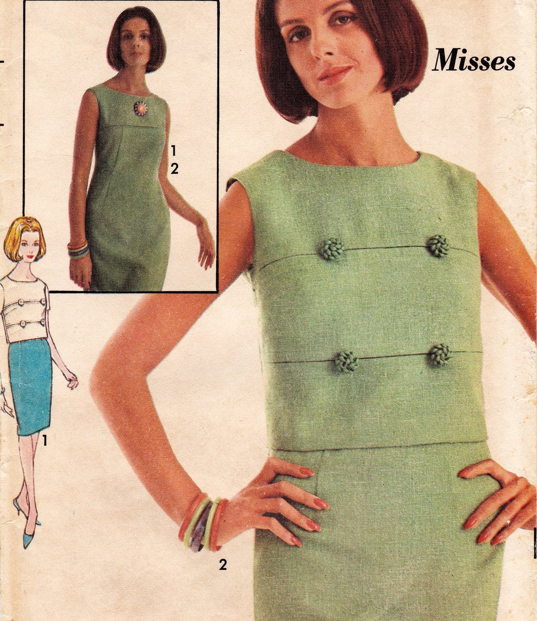 Advance 3224 Seweasy Vintage Sewing Pattern, Misses' Dress & Jacket