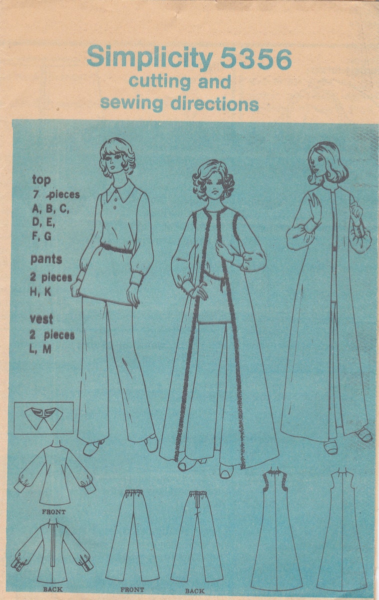Simplicity 5356 Vintage Sewing Pattern Women's Top Vest | Etsy