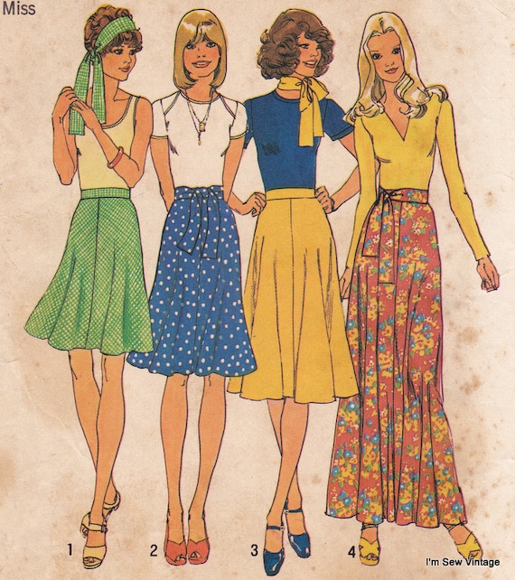 Simplicity 6746 Vintage Sewing Pattern, Misses' Bias Skirt