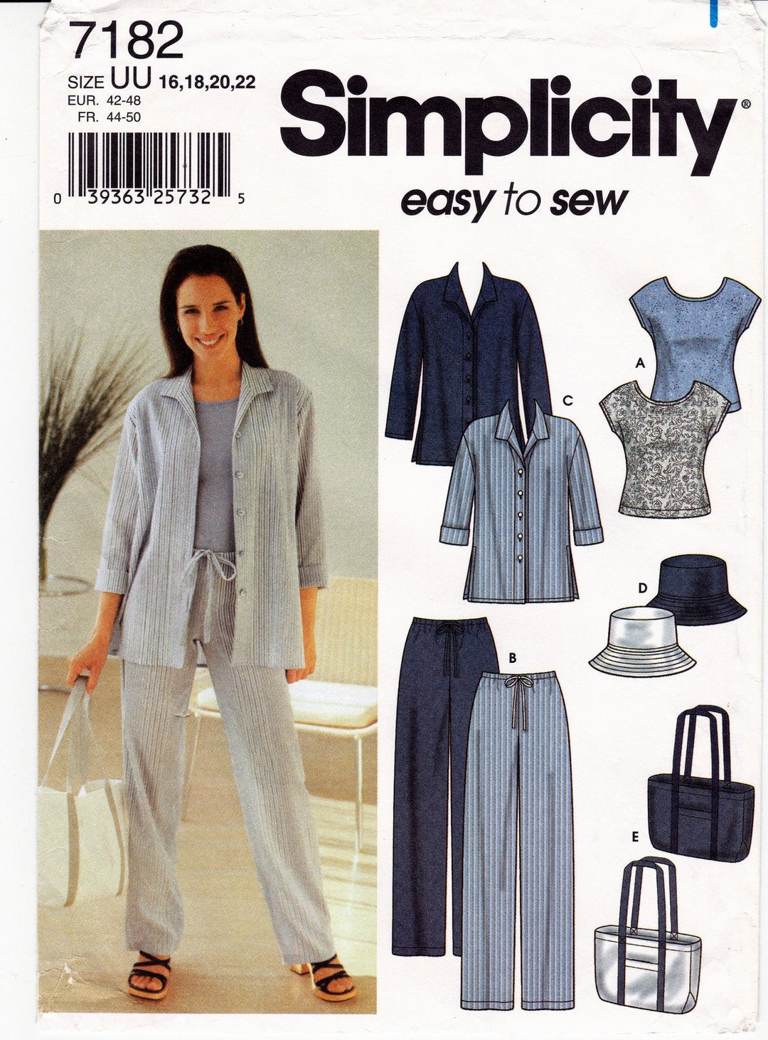 Simplicity 7182 Sewing Pattern Misses' Wardrobe Pants - Etsy