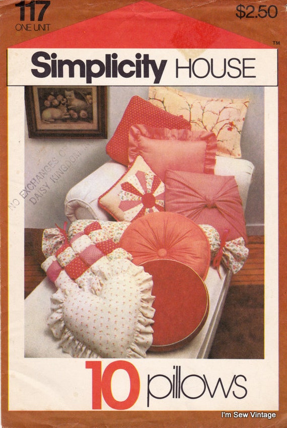 Simplicity 117 Vintage Sewing Pattern Simplicity House Pillow Etsy