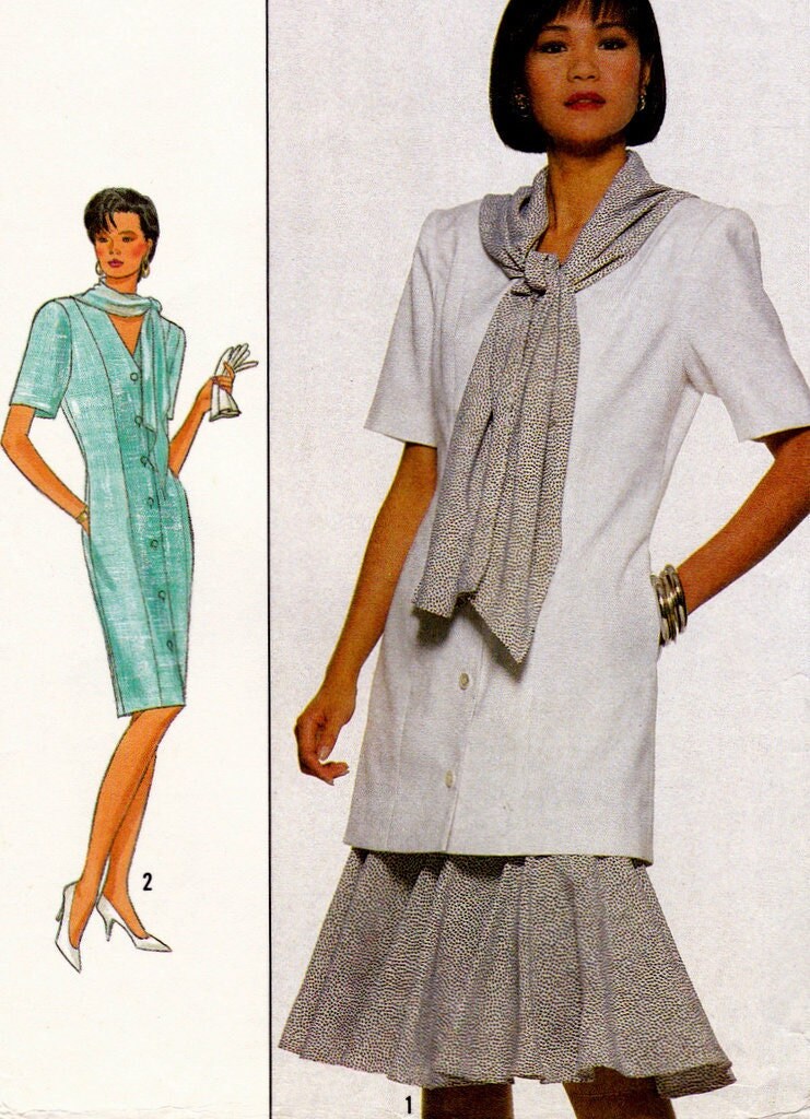 Simplicity 9040 Vintage Sewing Pattern, Misses'/miss Petite Dress & Two ...