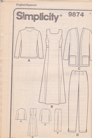 Simplicity 9874 Sewing Pattern Misses' Dress Cardigan - Etsy