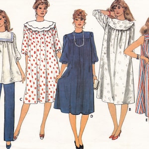 Butterick 4874 Vintage Sewing Pattern, Misses&#39; Maternity Dress, Tunic, Detachable Collars & Pants Sewing Pattern, Size 14, ©1986, UNCUT
