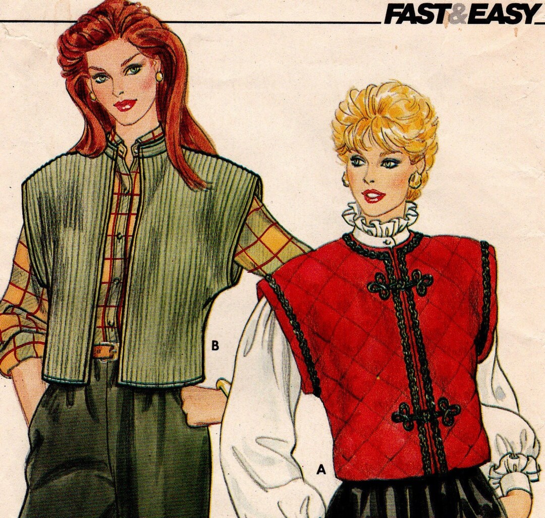 Butterick 4483 Vintage Sewing Pattern, Misses' Vest Loose-fitting 'fast ...